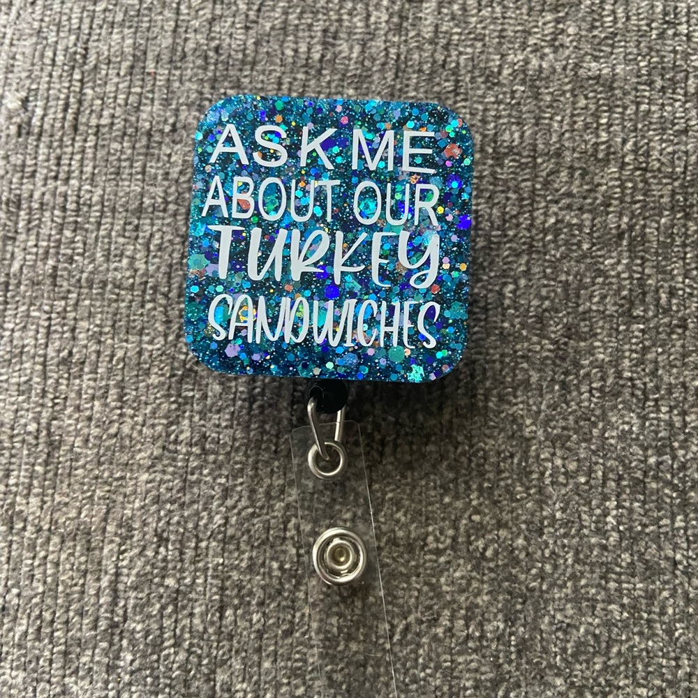 Ask Me About Retractable Name Badge Reel ID Holder